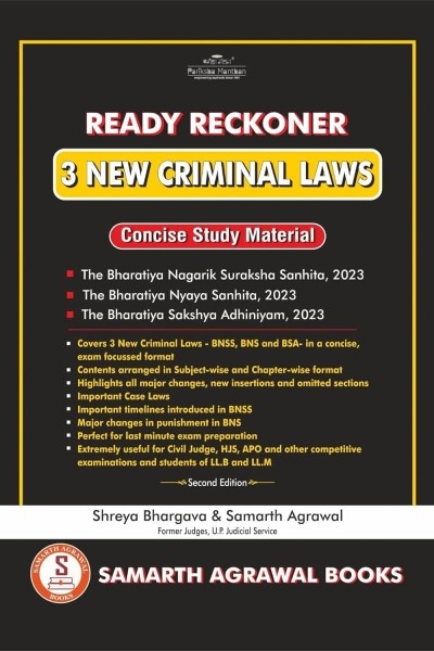 Ready Reckoner on 3 New Criminal Laws | Concise Study Material