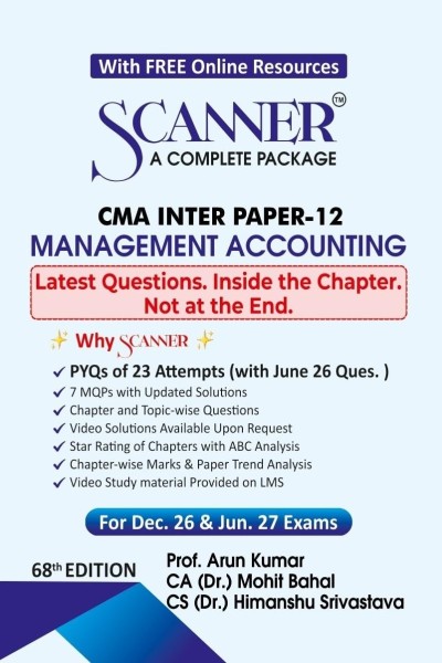 Scanner - A Complete Package | CMA Inter Paper-12 Management Accounting | For Dec. 26 & Jun. 27 Exams