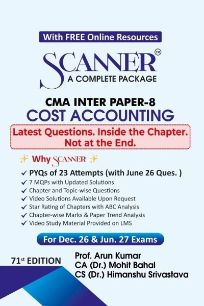 Scanner - A Complete Package | CMA Inter Paper-8 Cost Accounting | For Dec. 26 & Jun. 27 Exams