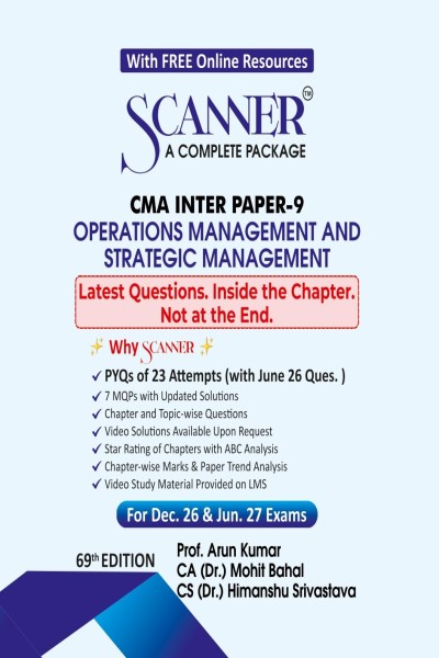 Scanner - A Complete Package | CMA Inter Paper-9 Operations Management and Strategic Management | For Dec. 26 & Jun. 27 Exams