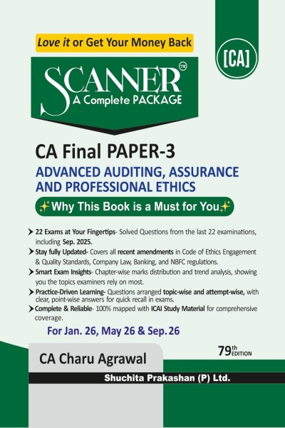 Scanner CA Final | Paper 3: Advanced Auditing, Assurance and Professional Ethics | For Jan 26, May 26 & Sep 26 Exams | Covers PYQs