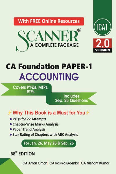 Scanner CA Foundation | Paper 1: Accounting | For Jan 26, May 26 & Sep 26 Exams | Covers PYQs, MTPs, RTPs