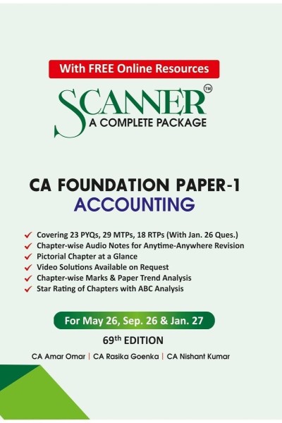 Scanner CA Foundation | Paper 1: Accounting | For May 26, Sept 26 & Jan 27 Exams | Covers PYQs, MTPs, RTPs