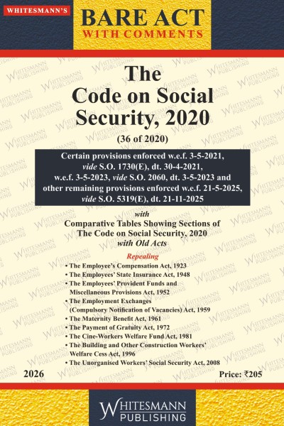 The Code On Social Security,2020 Bare Act English