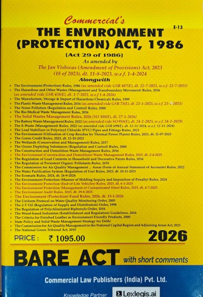 The Environment (Protection) Act, 1986 | Bare Act with Rules & Notifications | Amended by Jan Vishwas Act, 2023