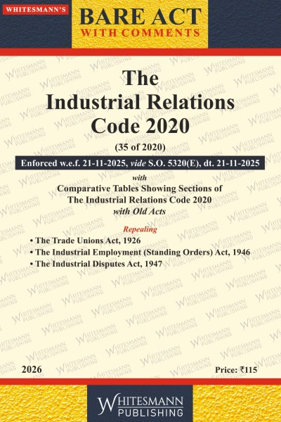 The Industrial Relations code 2020, Bare Act English