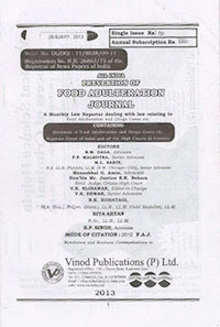 Prevention of Food Adulteration Journal (F.A.J) (Monthly)