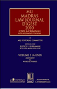 MLJs Madras Law Journal Digest 2010 Vol. 5 (A-End)