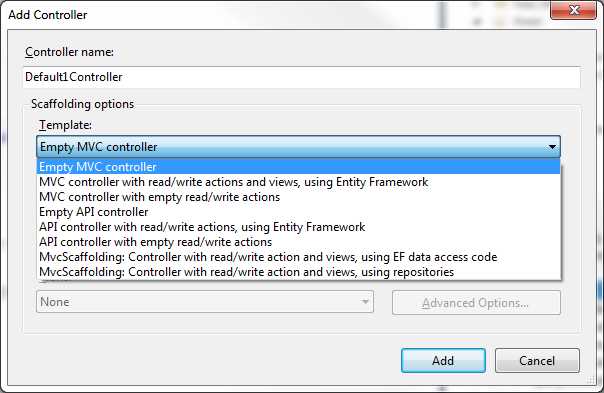Controller scaffolding options