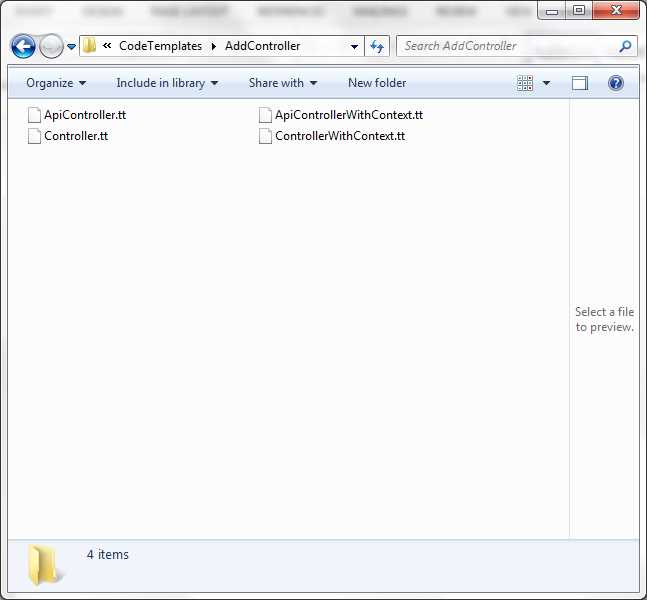 Controller template location