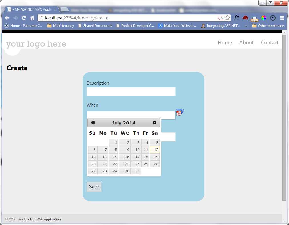 Custom editor for date picker