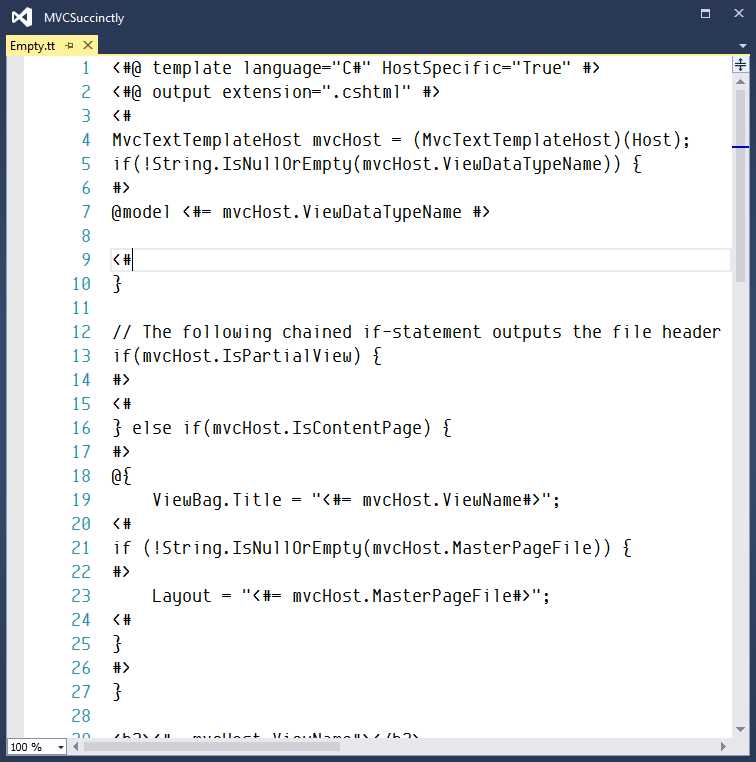 Editing a template without an extension