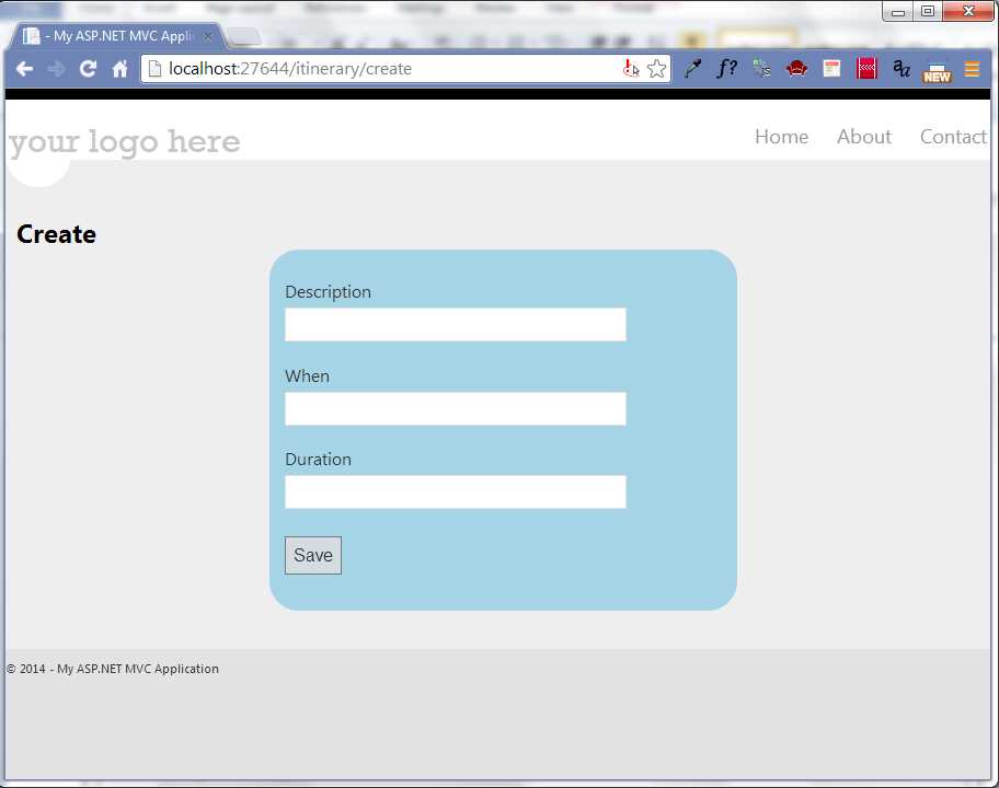 Our first input form