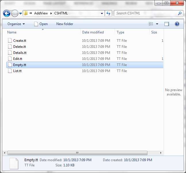 View template location