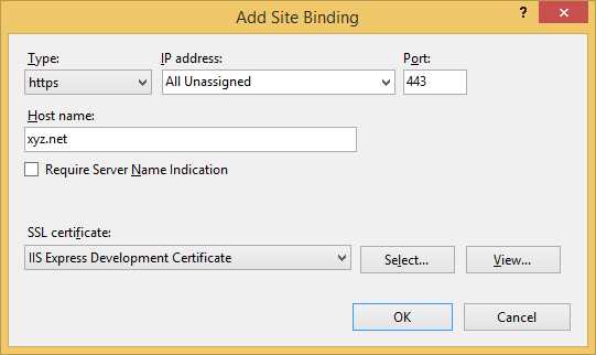 Adding a binding to a site