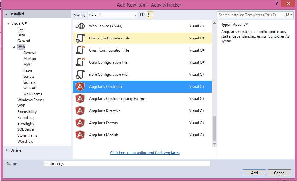 Adding AngularJS controller