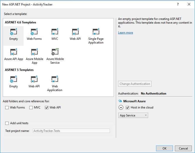 Selecting a template
