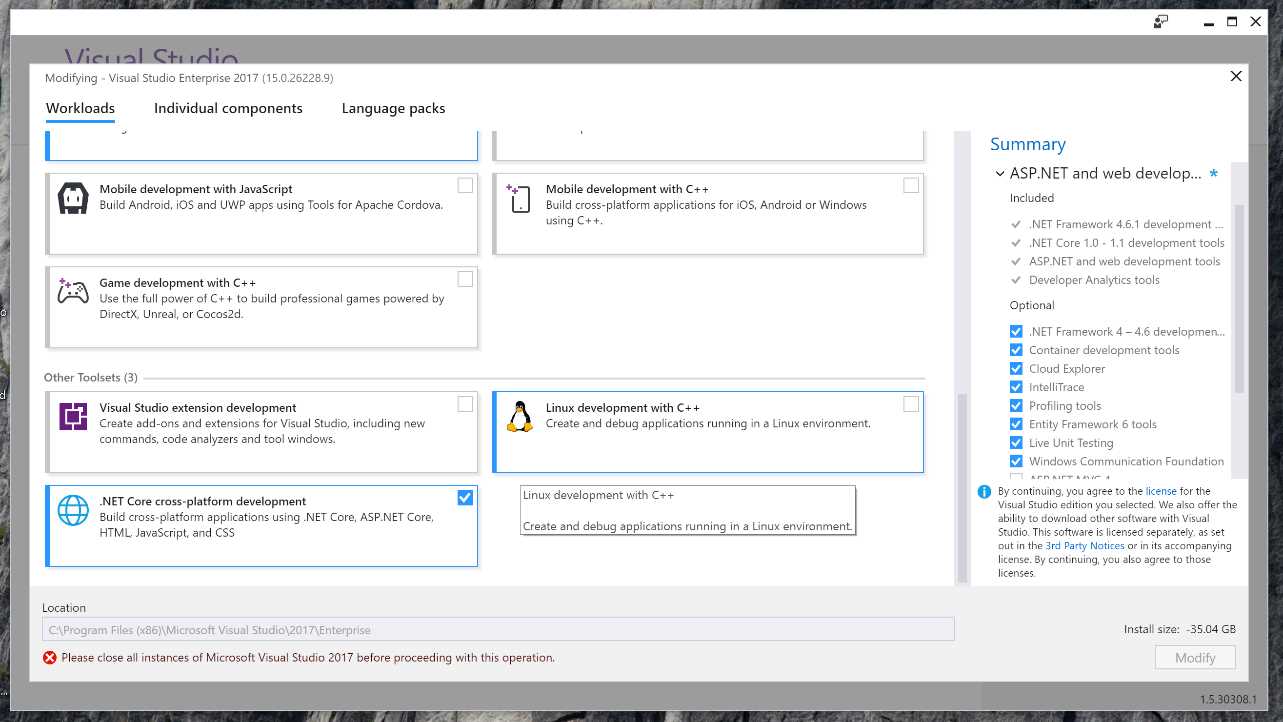 Visual Studio Installer