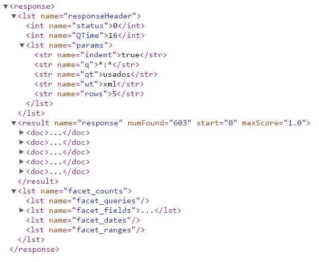 Example of a Solr response
