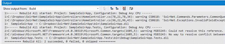 Rebuild successful for SampleSolrApp