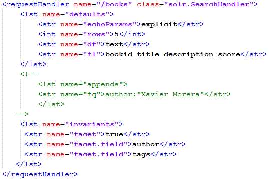 Request handler with facets