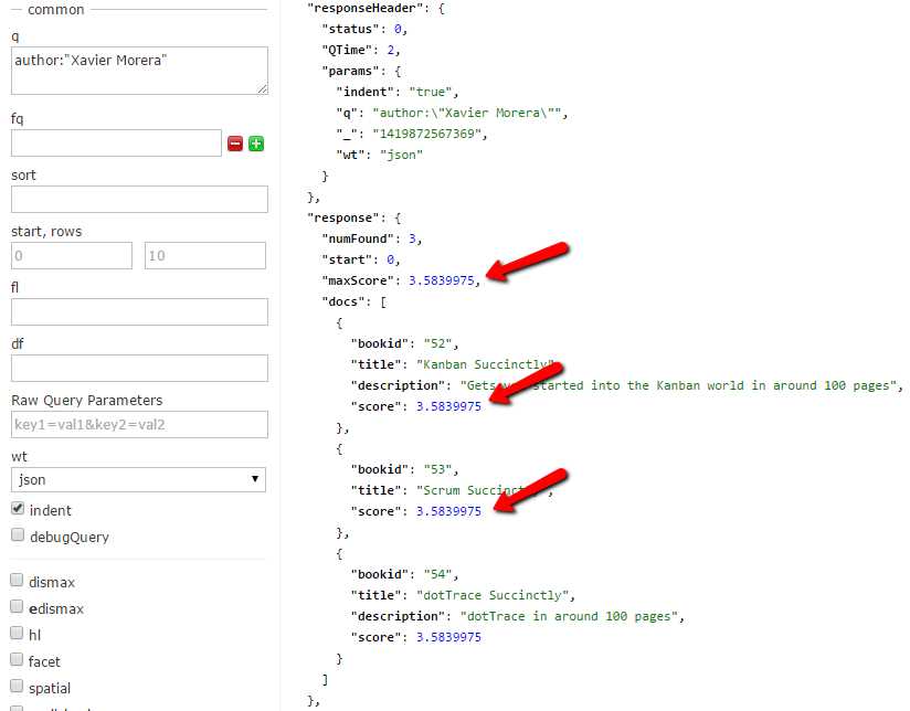 Same score for author field