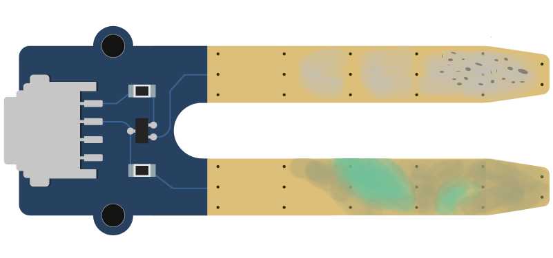 Corroded soil moisture sensor