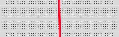 Un-bridged gap between the power lines in the middle of a bigger breadboard