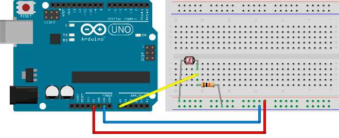 Wiring a photo resistor