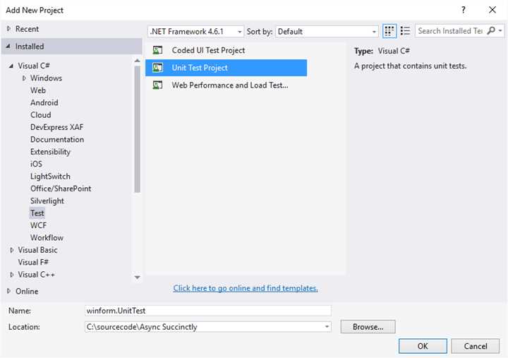 Create Unit Test Project