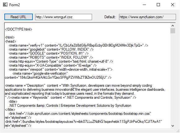 Default URL Source Read