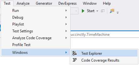 Open Test Explorer