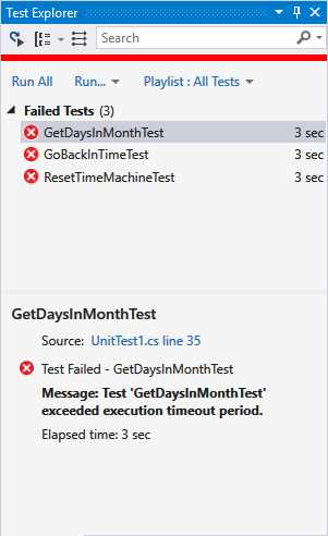 Unit Test Exceeded Timeout