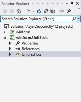 Unit Test Project in Solution Explorer