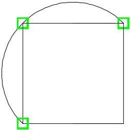Arc created with three points