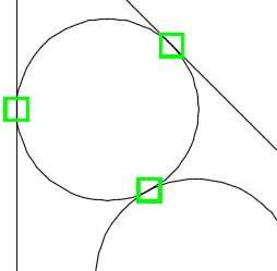 Circle with three tangent points