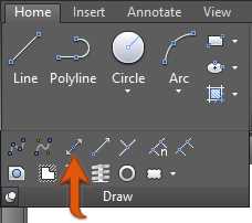 Construction Line Tool in Ribbon