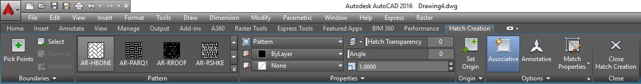 Hatch Contextual Tab
