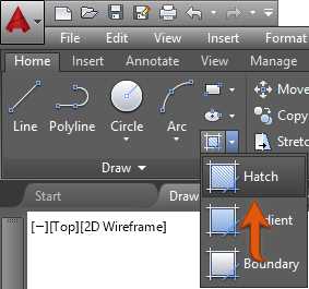 Hatch Tool in the Ribbon