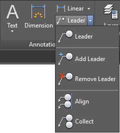 Multileader tools in the Annotation Panel