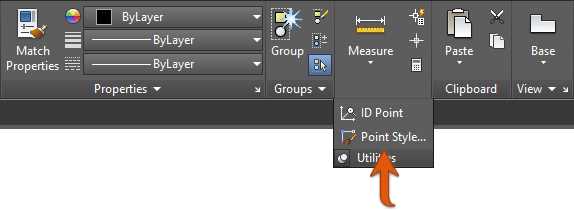 Point Style tool in the Ribbon