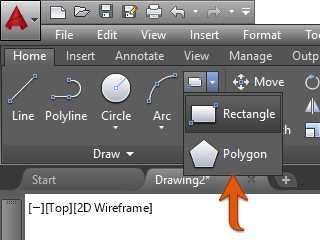 Polygon Tool in the Ribbon
