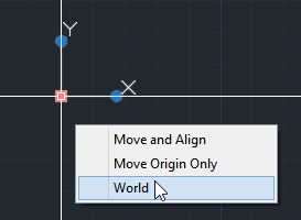 UCS Quick Menu at origin point