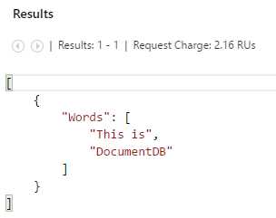 JSON Syntax Scalar Query Execution Result
