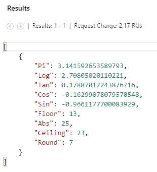 Result of the Scalar Query Using Built-In Functions