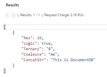 Result of the Scalar Query Using Operators