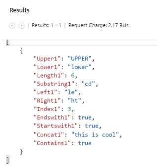 Result of the Scalar Query Using String Manipulation Functions