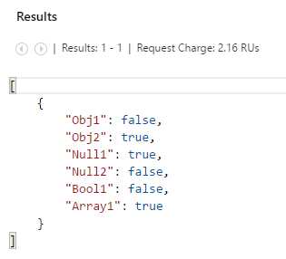 Result of the Scalar Query Using Type Checking Functions