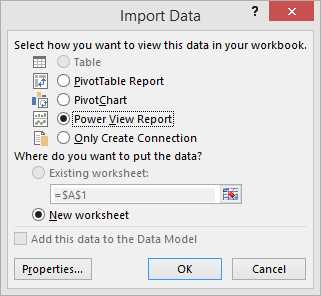 Creating a Power View report in Excel