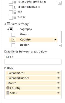 Selecting fields to chart